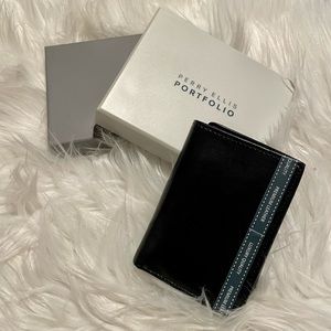 Black Leather Wallet (Perry Ellis)